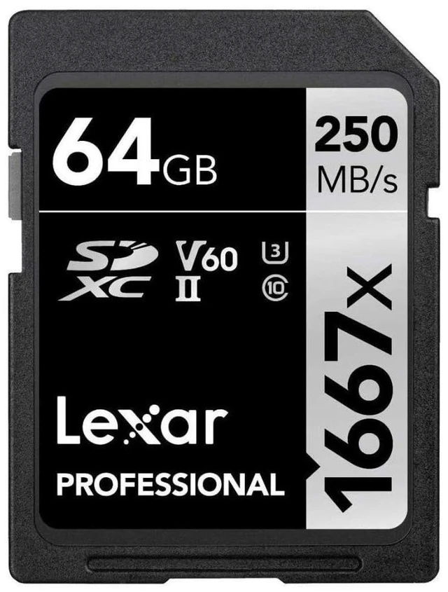 Main image of Lexar 64GB Professional 1667x SD Card, UHS-II, C10, U3, V60, Full HD, 4K, Up To 250MB/s Read SDXC Memory Card, for Professional Photographer, Videographer, Enthusiast (LSD64GCBNA1667)