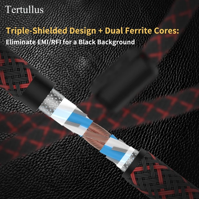Alt view image 5 of 5 - Tertullus HiFi Audiophile USB Cable USB 2.0 Cable A to B High End Type A Male to Type B Male HiFi Data Transfer Digital Cable for DAC 6.56ft 2m