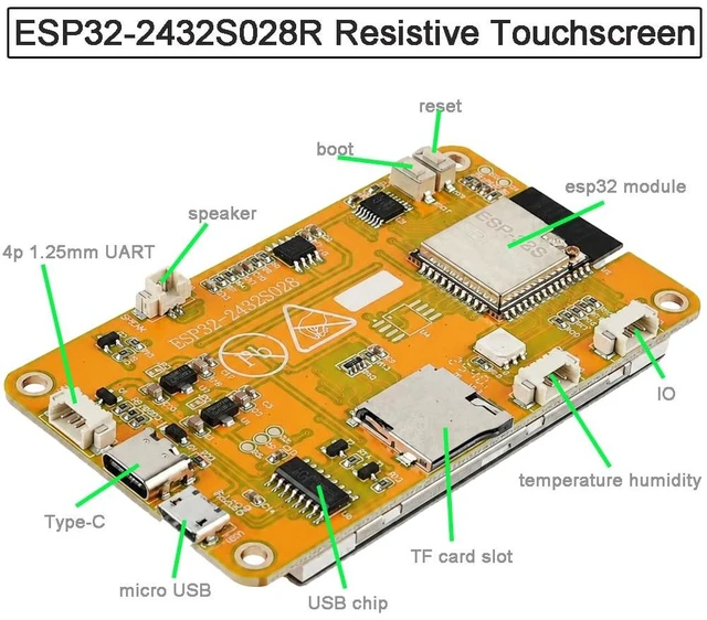 Alt view image 2 of 5 - DIYmalls 2.8 inch ESP32 Display ESP32-2432S028R Resistive Touch Screen LCD