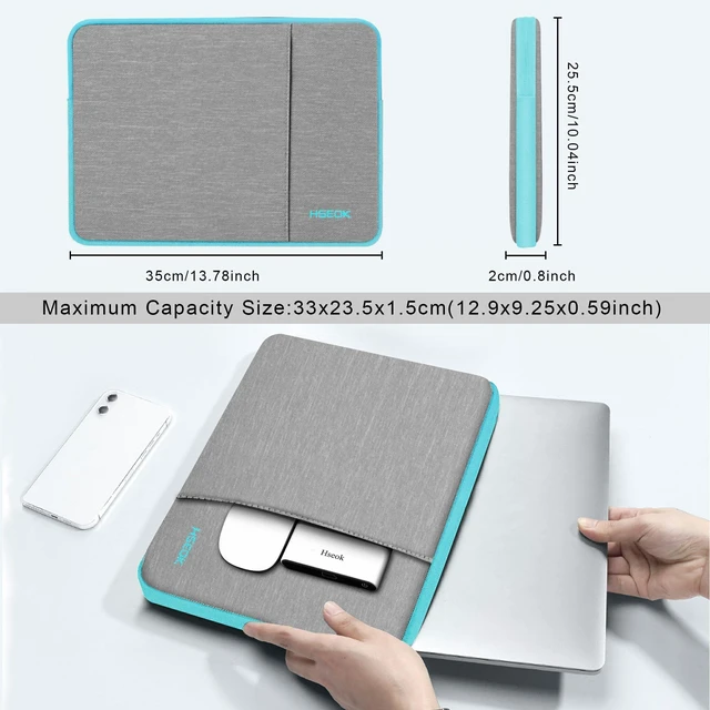 Alt view image 2 of 5 - Hseok Laptop Case 13.3 Inch Sleeve with Side Pocket,L02G02