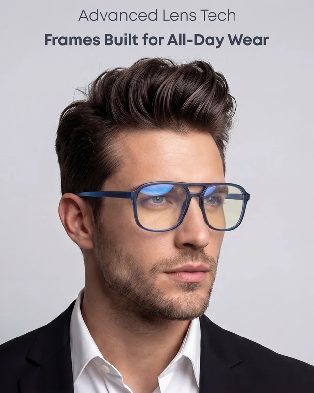 Alt view image 3 of 5 - Prospek Blue Light Glasses for Men Women, Computer Readers, Anti Glare