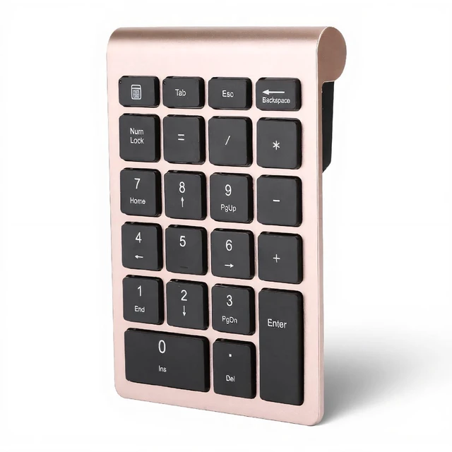 Main image of Wireless Numeric Keypad, Mini Digital Numpad 22 Keys Ergonomic Number Pad Keyboard with 2.4G USB Receiver for Laptop/PC/Desktop(Rose Gold)