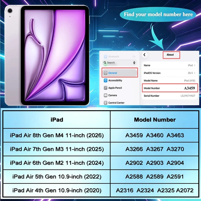 Alt view image 2 of 5 - Slim Case for iPad Air 11" M4/M3/M2 & 10.9" 5th/4th Gen, Black