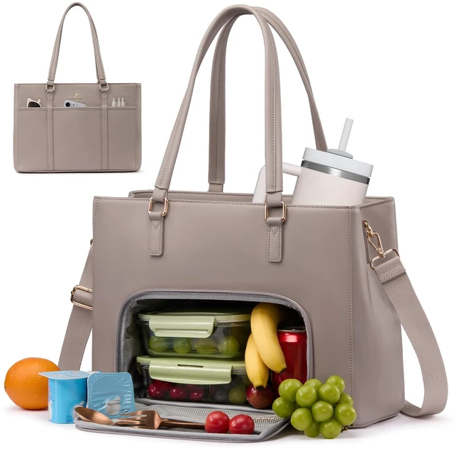 Main image of LOVEVOOK Lunch Bag for Women, Work Laptop Tote Bag with Lunch Compartment
