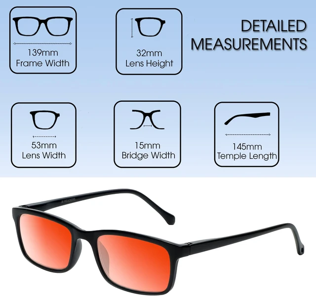 Alt view image 3 of 5 - Medspex M Readers 105 Color Therapy Reading Glasses +3.75 Black/Amber Orange Unisex Fluorescent Light Sensitivity Chromotherapy Chakra Healing