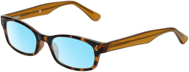 Main image of Medspex Corinne McCormack Channing Color Therapy Reading Glasses +2.75 Tortoise Havana Brown Gold Amber/Baby Blue Womens Fluorescent Light Sensitivity Chromotherapy Chakra Healing