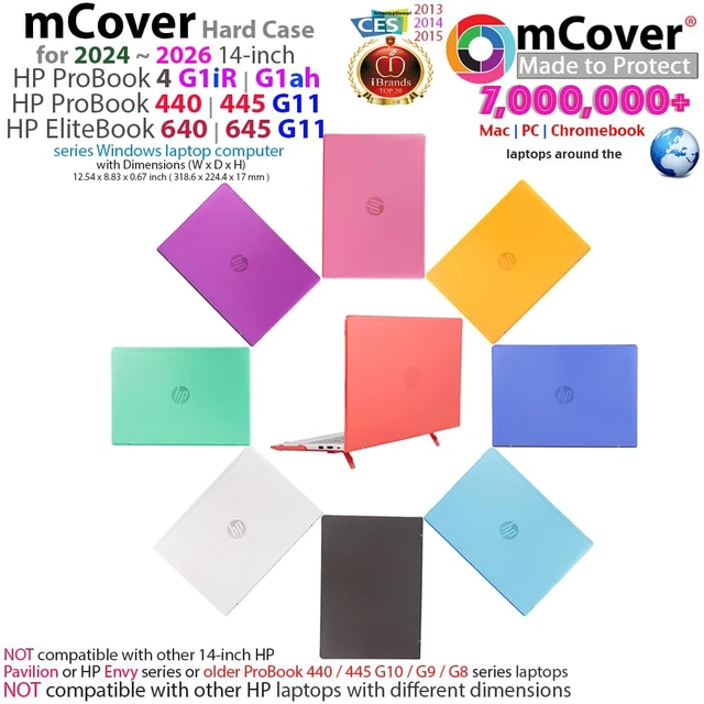 Alt view image 3 of 5 - mCover Case ONLY Compatible for 2024 2025 14-inch HP ProBook 4 G1iR ^^ G1ah Series, ProBook 440/445 G11 and EliteBook 640 ^^ 645 G11 Series Windows Notebook PC (NOT Fitting Other HP Models)- Blue
