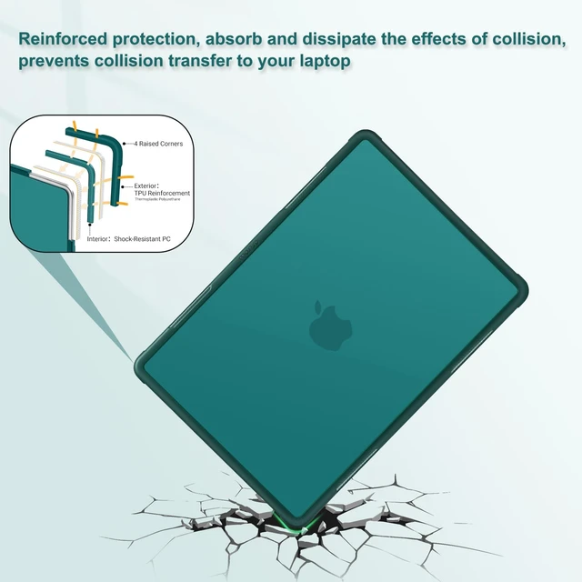 Alt view image 3 of 5 - MOSISO Compatible with MacBook Air 13 inch Case M5 M4 M3 M2, Teal Green
