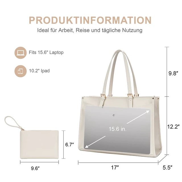 Alt view image 5 of 5 - BAGOK Laptop Tote Bag Women, Work Tote with Multi Pockets, Nurse Bag with Large Cup Holder, For Work, Travel, Daily Use