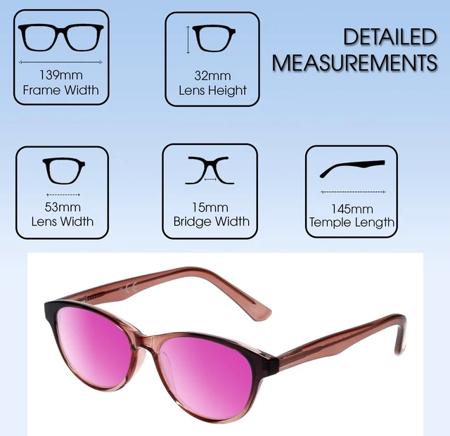 Alt view image 3 of 5 - Medspex Corinne McCormack Polly Color Therapy Reading Glasses +1.75 Pink Black Fade/Passion Purple Womens Fluorescent Light Sensitivity Chromotherapy Chakra Healing