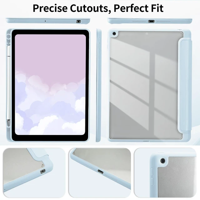 Alt view image 5 of 5 - AdorableWhimsy Kawaii Duck Case for iPad Pro 6th/5th/4th/3rd Generation(2022/2021/2020/2018) 12.9" with Pencil Holder Trifold Stand Blue Leather Girly Cover Clear Back Shell Auto Wake/Sleep