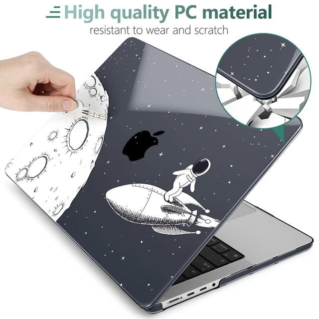 Alt view image 3 of 5 - TWOLSKOO Compatible with MacBook Pro 14 inch Case M5 2026 2025-2021 Release M4 M3 M2 M1 Pro/Max Chip, Plastic Hard Shell & Keyboard Cover & USB C to USB Adapter & Screen Film, Flying Astronauts