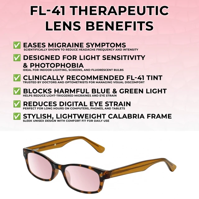 Alt view image 2 of 5 - Medspex Corinne McCormack Channing Color Therapy Reading Glasses +1.50 Tortoise Havana Brown Gold Amber/FL-41 Rose Womens Fluorescent Light Sensitivity Chromotherapy Chakra Healing