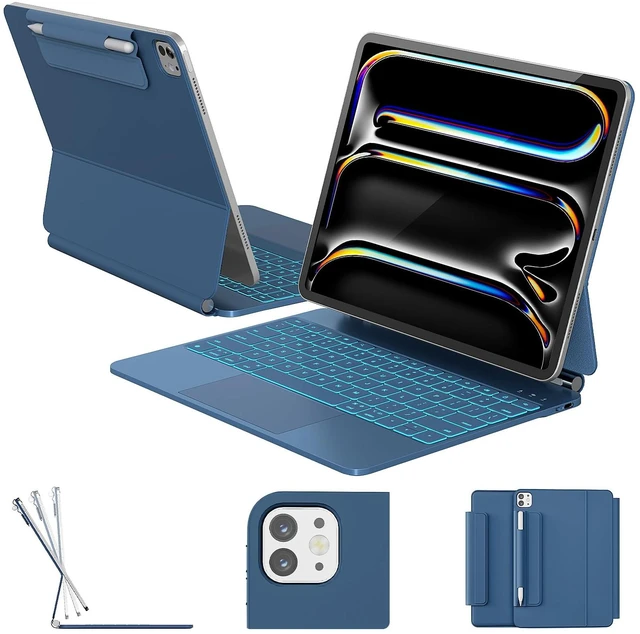 Main image of RAYMCRAFT Keyboard Case for iPad Pro 13'' (M5/M4), Magnetic Floating Stand