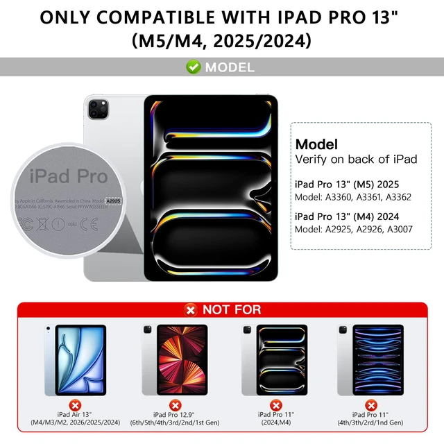 Alt view image 2 of 5 - RAYMCRAFT Keyboard Case for iPad Pro 13'' (M5/M4), Magnetic Floating Stand