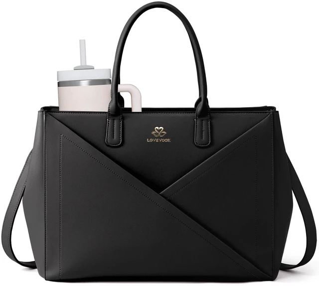 Main image of LOVEVOOK Laptop Work Tote Bag for Women with Large Cup Holder, 16 Inch