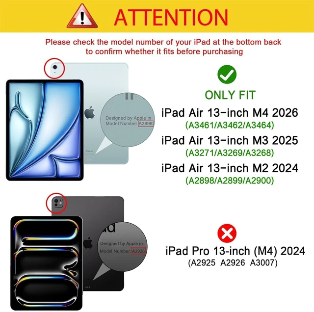 Alt view image 2 of 5 - KEFBWAO Case for iPad Air 13 Inch M4/M3/M2 (2026/2025/2024), Auto Wake/Sleep Supports Pencil Pro and Pencil(USB-C) Magnetic Multi-Angle Viewing Clasp Cover, Brown
