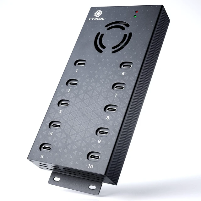 Main image of USB 2.0 Hub Type-C Multi Safety 10 Ports Powered, with AC Adapter, Aluminum USB Splitter with Cooling Fan - Type C for Laptops & PC, PC,Flash Drives, HDD, Hard Drive, Mouse, XPS, Xbox, Keyboard