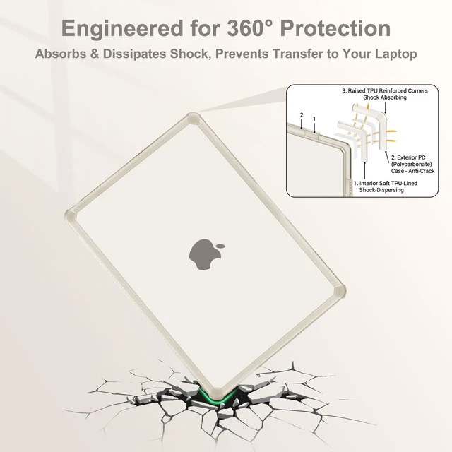 Alt view image 3 of 5 - MOSISO Compatible with MacBook Air 13 inch Case M5 2026 M4 M3 M2 2025-2022