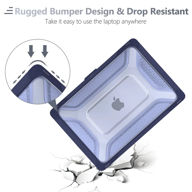 Alt view image 4 of 5 - Batianda HexArmor Case for MacBook Air 13 Inch 2018-2020, Navy Blue