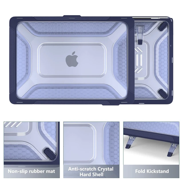Alt view image 5 of 5 - Batianda HexArmor Case for MacBook Air 13 Inch 2018-2020, Navy Blue