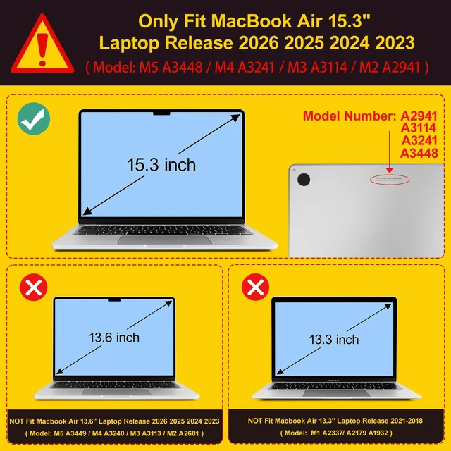 Alt view image 2 of 5 - Mektron Case for 2026 MacBook Air 15 INCH M5 A3448 Compatible with M4 A3241 /M3 A3114 /M2 A2941 Printed Plastic Hard Shell Cover with 15.3" Liquid Retina Display Touch ID- Rose Marble