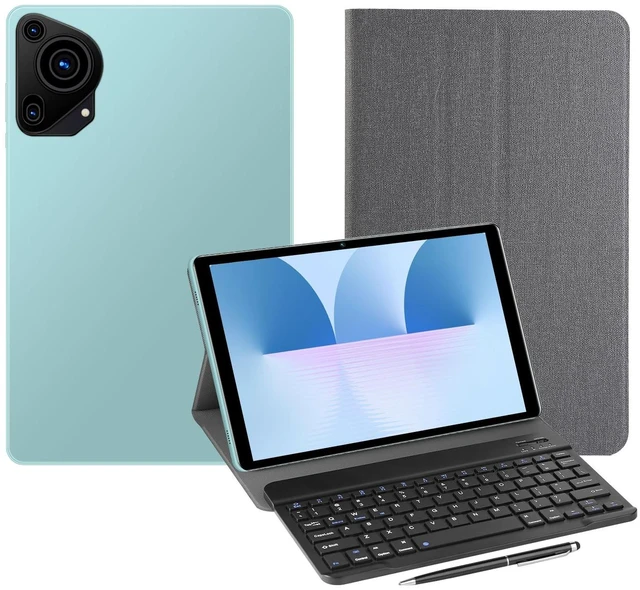 Main image of Android Tablet,10.1inch Tablet PC with Keyboard & Cases, 8-Core CPU, T860 GPU, 3GB+128GB(TF 256G), 4G LTE Dual SIM, BT5.0, GPS, WiFi 5, Face Unlock, Dual Cameras, 5000mAh Battery (Green, G2)