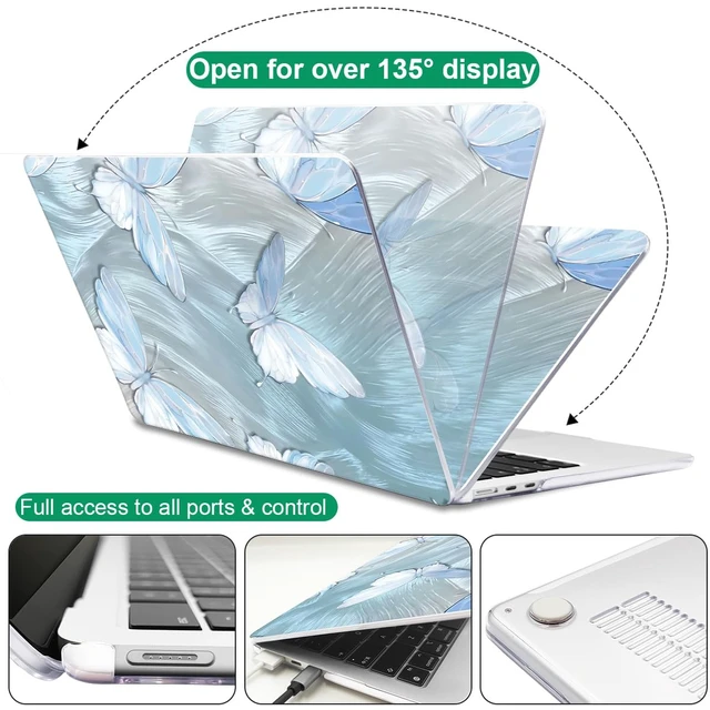 Alt view image 5 of 5 - LCMOCICO Case Compatible with MacBook Air 15 inch M5 2026 2025-2023 Release M4 M3 M2 Model A3448 A3241 A3114 A2941, Plastic Hard Shell Case & Keyboard Cover & Screen Protector, Tin Foil Butterfly