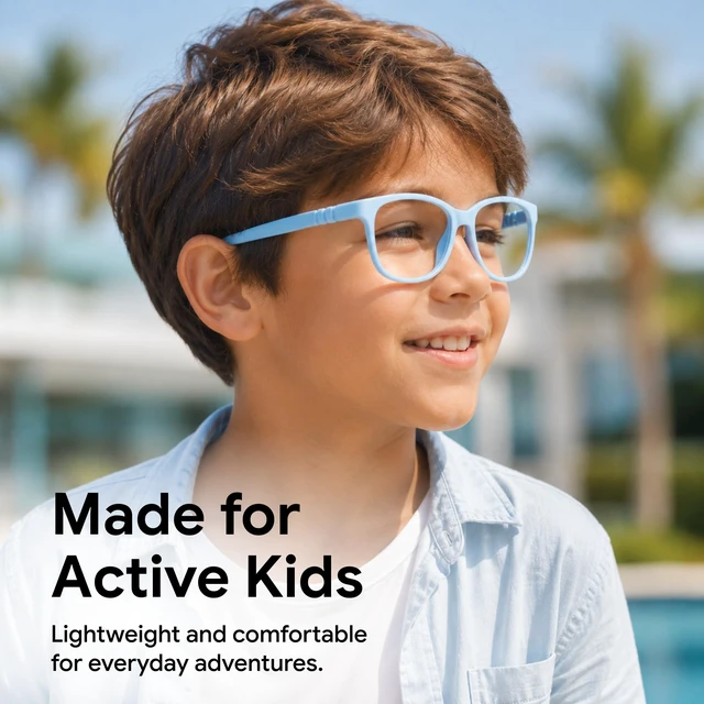 Alt view image 5 of 5 - Geborilma Unbreakable Kids Glasses For 6-9 Years - 49-16-125 Sport Glasses For Kids Compatible with Prescription Lenses