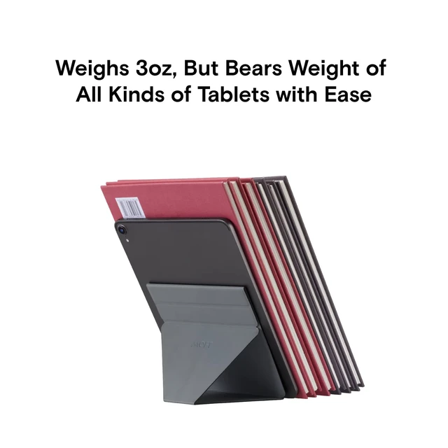 Alt view image 4 of 5 - MOFT Invisible Slim Tablet Stand, Adjustable and Foldable Design, Compatible with Tablets Up to 7.9-9.7 Inches, Adhesive Version, Grey