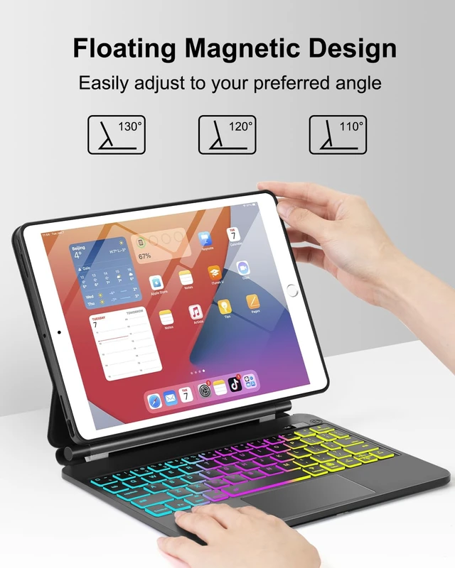 Alt view image 5 of 5 - TabletKeyer Magic for iPad 9th 8th 7th Generation 10.2 inch Keyboard Case