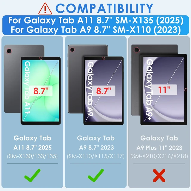 Alt view image 2 of 5 - DETUOSI Shockproof Case for Samsung Galaxy Tab A11 / A9 8.7"(Not for A11+)