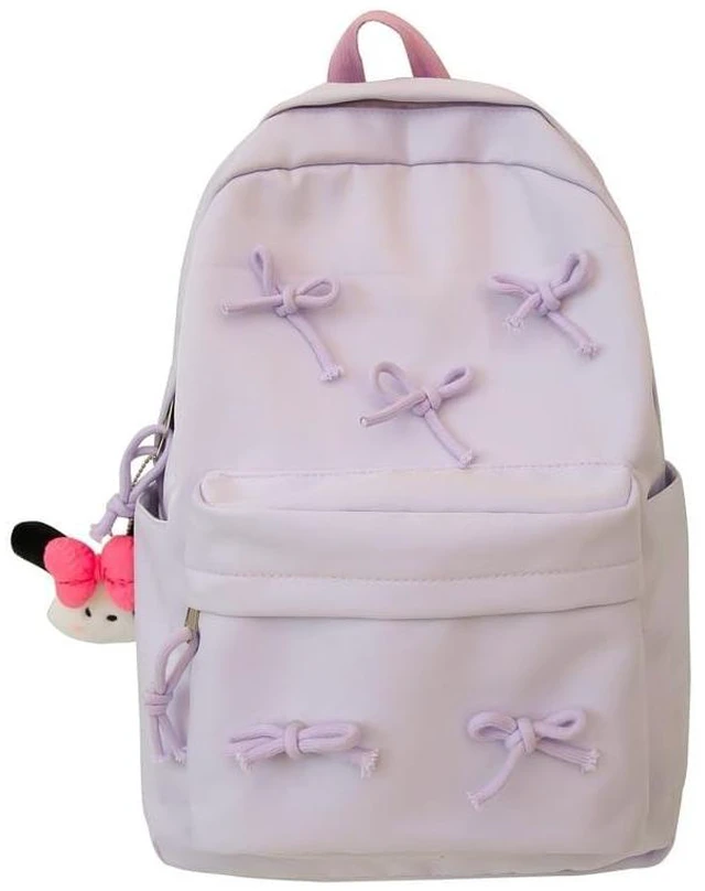 Main image of KAOBIO 2026 Trendy Cute Bowknot Backpack for Women Laptop Daypack Y2k Preppy Aesthetic Backpack Kawaii Coquette Backpack (Purple)