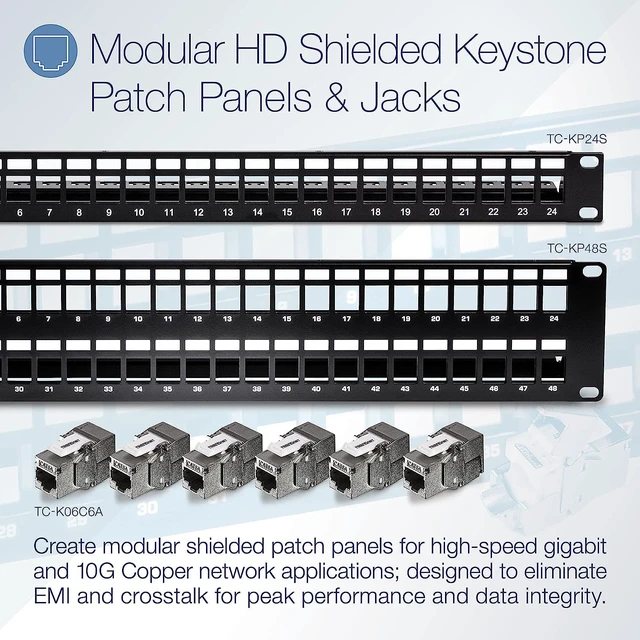 Alt view image 3 of 5 - TRENDnet Shielded Cat6A RJ45 Keystone Jack 6-Pack Bundle,TC-K06C6A