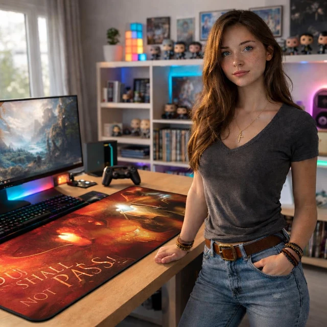 Alt view image 4 of 5 - SUBSONIC The Lord of the Rings Mouse Pad XXL 35x15 in Desk Mat Extra Large