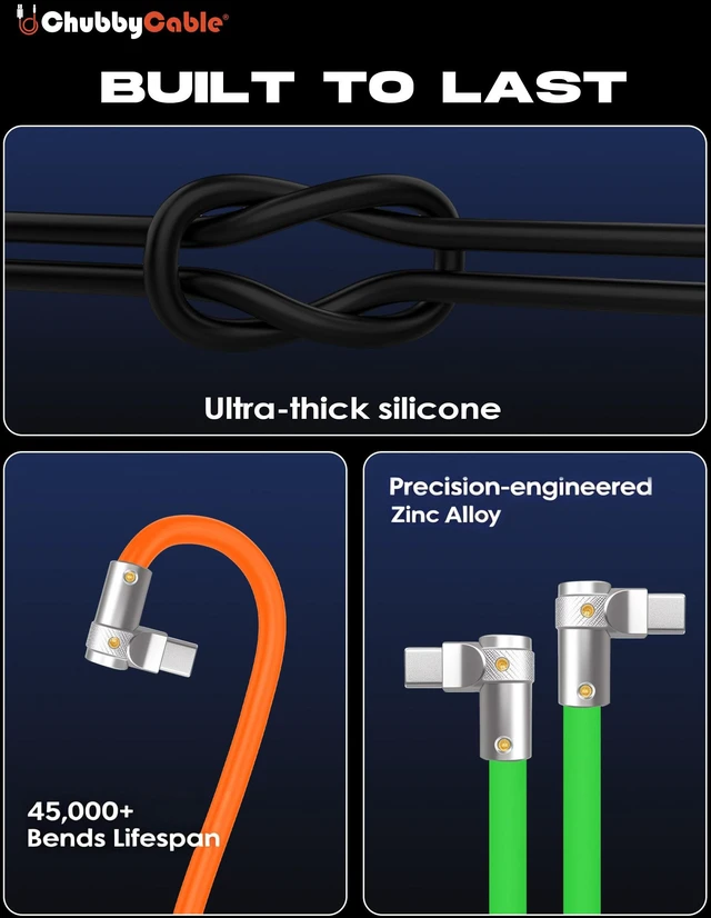 Alt view image 5 of 5 - chubbycable 240W Charging Cable 2x90 USB C to C Cable, Purple, 6.6FT