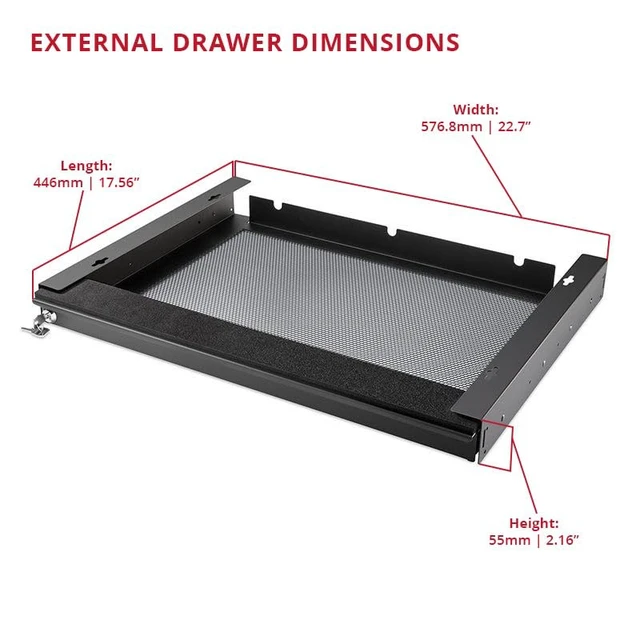 Alt view image 5 of 5 - Penn Elcom Under Desk Laptop Drawer, Lockable, for 20 Laptops - Premium Sliding Security Drawers - Model EX-6171B