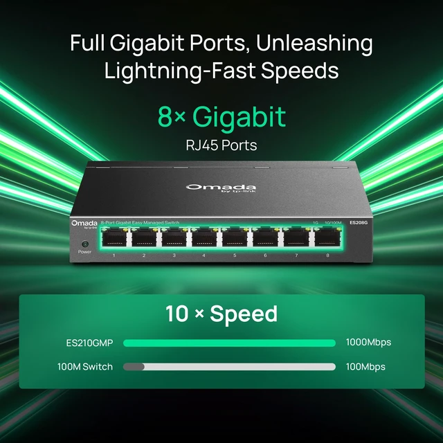 Alt view image 2 of 5 - Omada ES208G, 8 Port Gigabit Easy Managed Switch