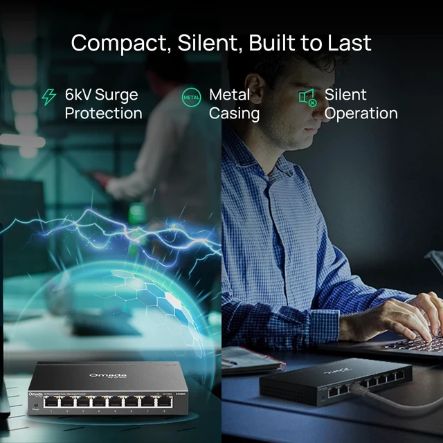 Alt view image 3 of 5 - Omada ES208G, 8 Port Gigabit Easy Managed Switch