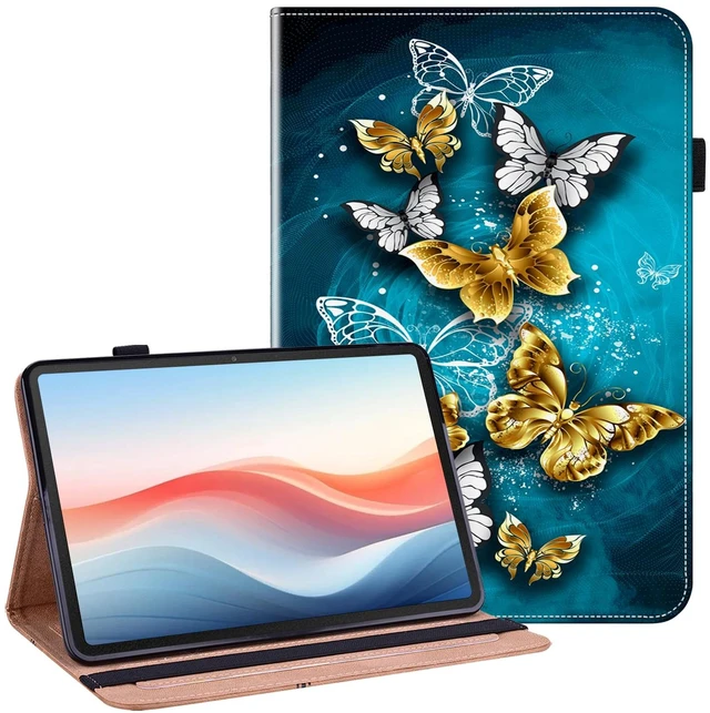 Main image of YHDXUYS Case for iPad Air 13 Inch M4/M3/M2(2026/2025/2024),iPad Pro 12.9 inch 6th/5th/4th/3rd Gen,Auto Wake/Sleep with Pencil Holder, Multiangle Stand Wallet Design Cover, Green Butterfly