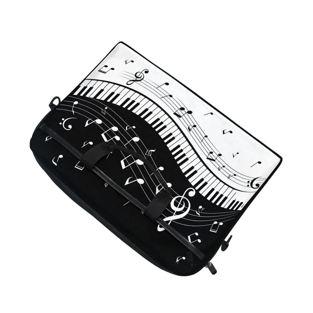 Alt view image 5 of 5 - MRMIAN Fashionable Black White Music Note Score 15 inch Laptop Case Shoulder Bag Crossbody Briefcase Messenger Sleeve for Women Men Girls Boys with Shoulder Strap Handle, Back to School Gifts