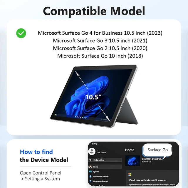 Alt view image 2 of 5 - ZenRich Rugged Case for Microsoft Surface Go 4/3/2/1 10.5 inch