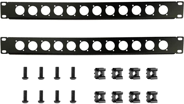 Main image of Harrisen 1U12D XLR HDMI Audio Rack Mount Panel, 2PCS, 1U