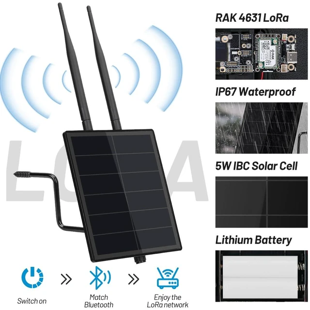 Alt view image 3 of 5 - KEEPTEEN D5L-R1 Mesh Solar LoRa Repeater Built in RAKWireless 19007+4631 LoRa Modules Board Compatible with Meshtastic Meshcore Node Devices,915mhz Antenna SolarPanel Built in Battery Controller