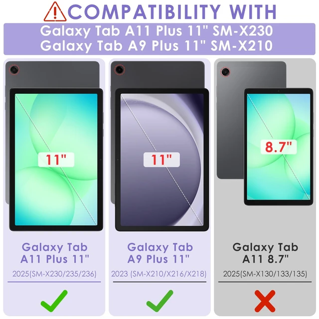 Alt view image 2 of 5 - DETUOSI Shockproof Case for Samsung Galaxy Tab A11+ Plus / A9+ 11 Inch