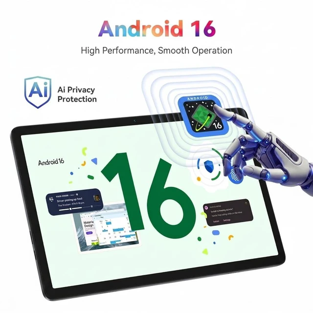 Alt view image 2 of 5 - Tablet, Android 16 Tablet with Keyboard, 24GB +256GB/2TB, Gemini Ai 3.5