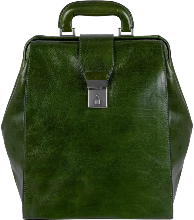Main image of Time Resistance Leather Backpack for Men and Women - Business Rucksack Laptop Bag (Green)