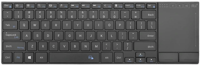 Main image of Rii 2.4G Wireless Keyboard,Bluetooth Keyboard(BT 5.1+2.4G),Aluminium Alloy Portable with Touchpad for Computer,PC,Tablet,iPad,Android TV Box,Smart TV,Windows,Mac (Black)