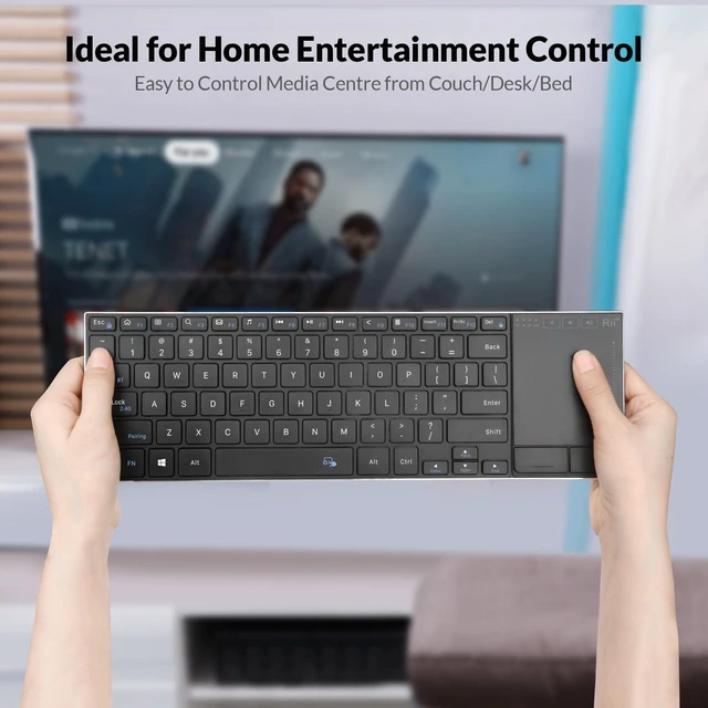 Alt view image 2 of 5 - Rii 2.4G Wireless Keyboard,Bluetooth Keyboard(BT 5.1+2.4G),Aluminium Alloy Portable with Touchpad for Computer,PC,Tablet,iPad,Android TV Box,Smart TV,Windows,Mac (Black)