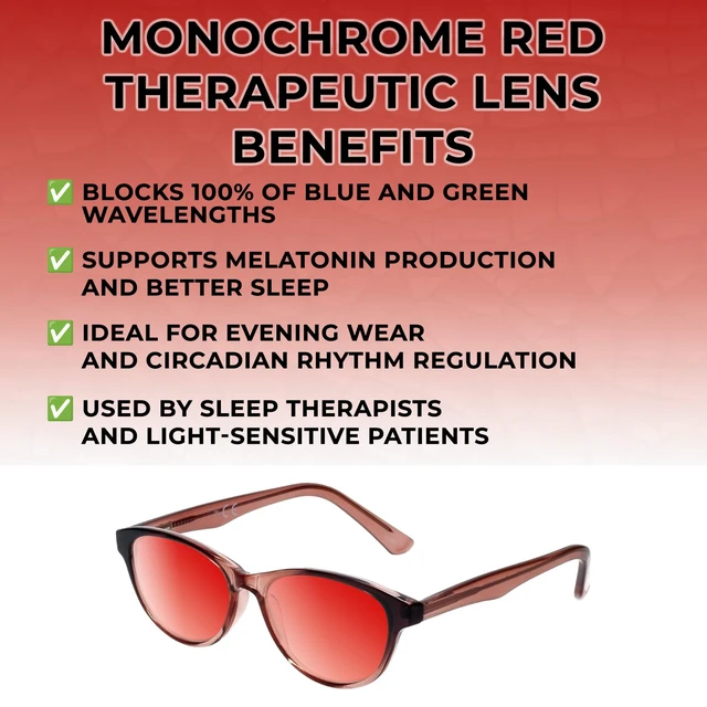 Alt view image 2 of 5 - Medspex Corinne McCormack Polly Color Therapy Reading Glasses +3.25 Pink Black Fade/Deep Red Womens Fluorescent Light Sensitivity Chromotherapy Chakra Healing